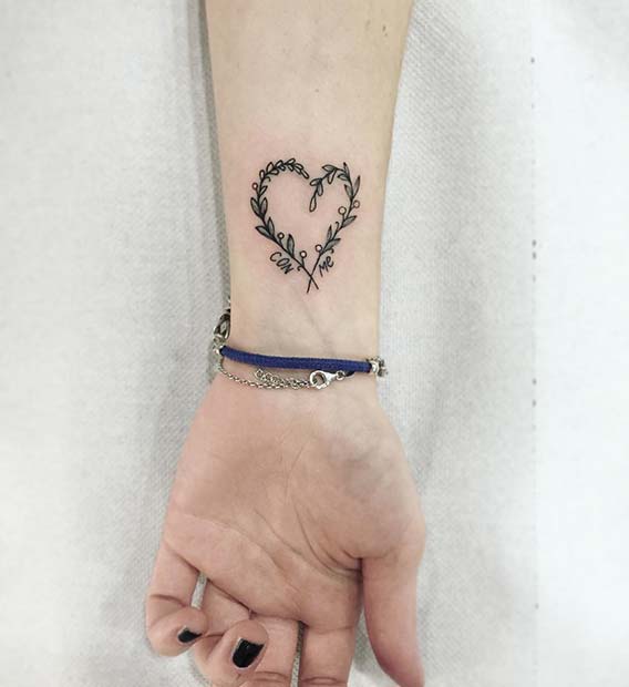 Cute Heart Wrist Tattoo 