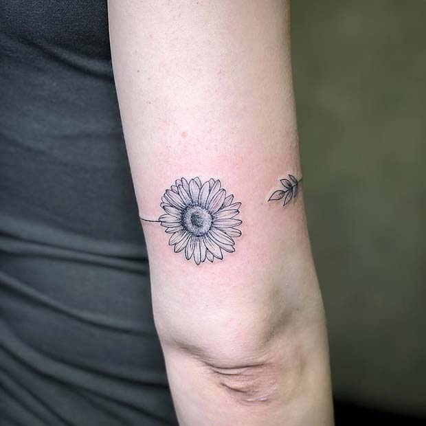 Creative Wrap Around Sunflower Tattoo