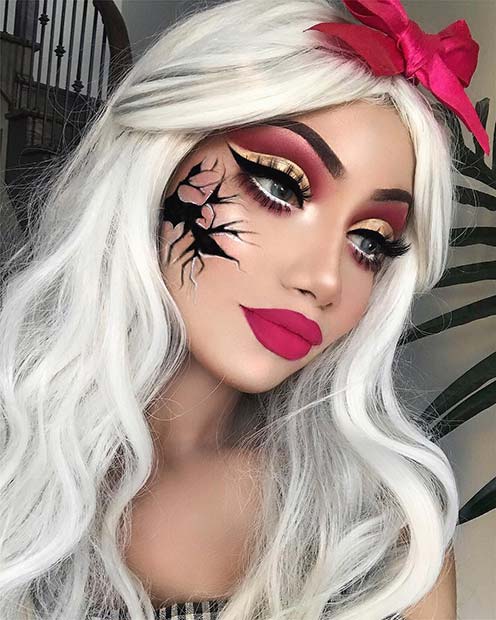 Cracked Doll Halloween Makeup