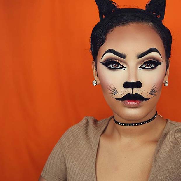Fierce Feline Cat Makeup for Halloween