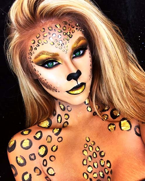 Glam Leopard Halloween Makeup