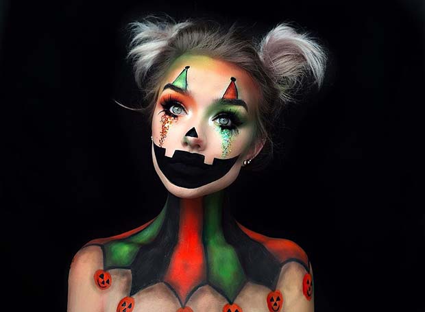  Illusion Pumpkin Clown Halloween Makeup