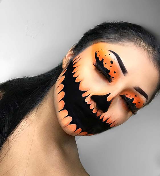 Scary Pumpkin Halloween Makeup