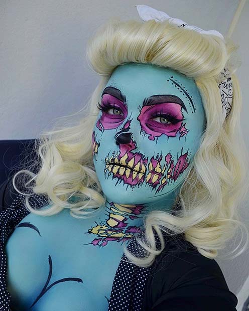 Pop Art Pinup Zombie Idea for Halloween
