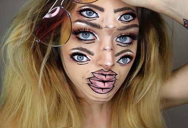 Triple Vision Halloween Illusion Makeup 