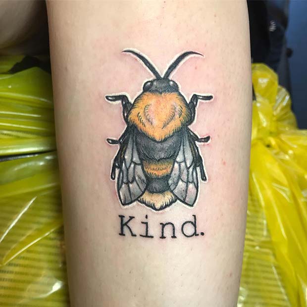Be Kind Bumble Bee Tattoo 