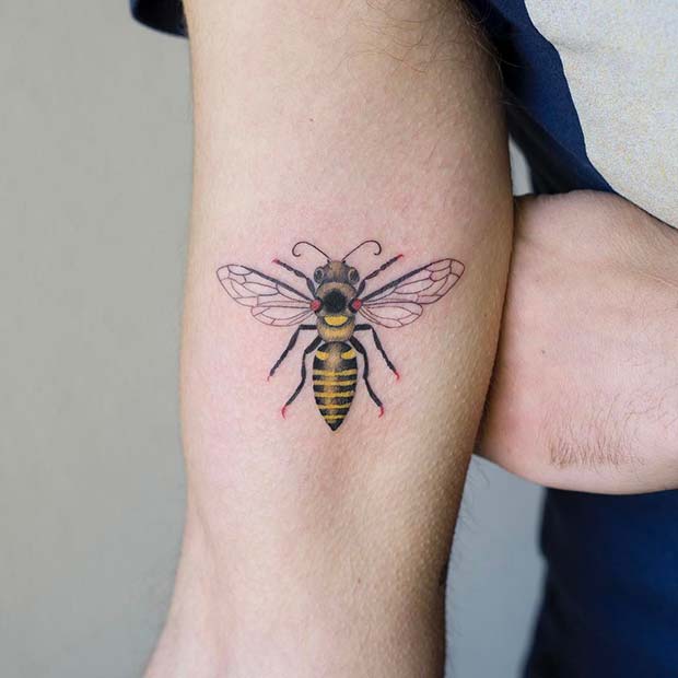 Bold Bee Tattoo Idea