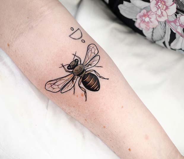 Cute Small Bee Tattoo