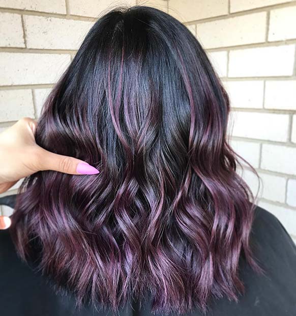 Dark Purple Highlights for Dark Hair