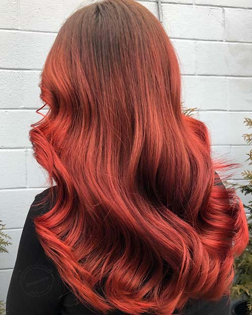 Fiery Copper Red Hair Color Idea