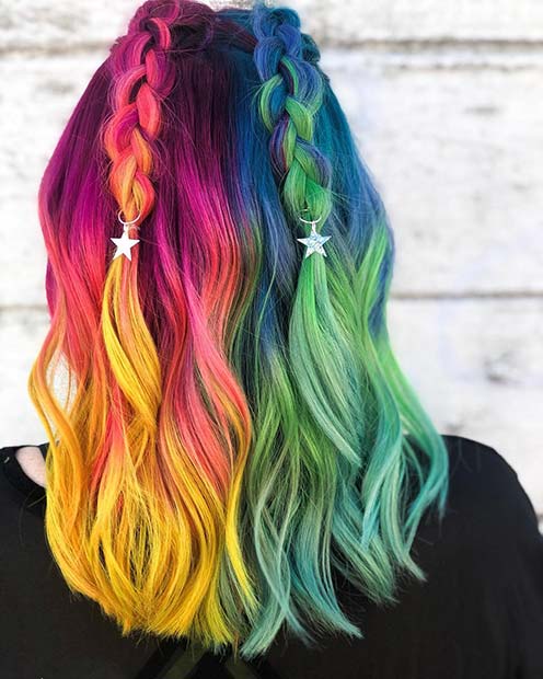 Bold Unicorn Hair Color Idea