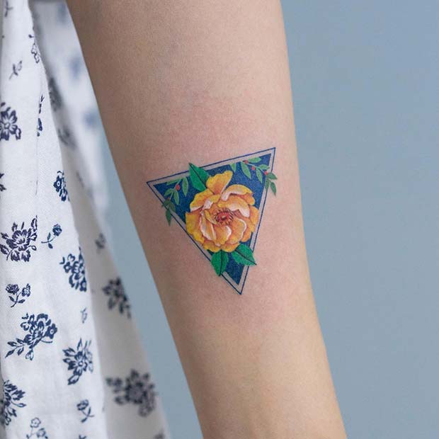 Geometric Flower Tattoo Design