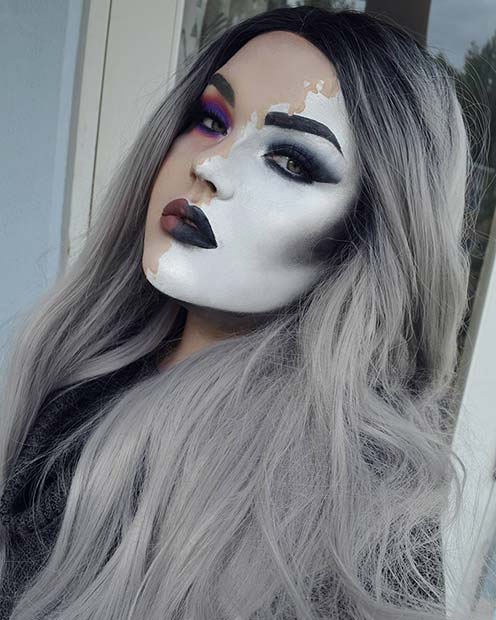 Monochrome Halloween Makeup