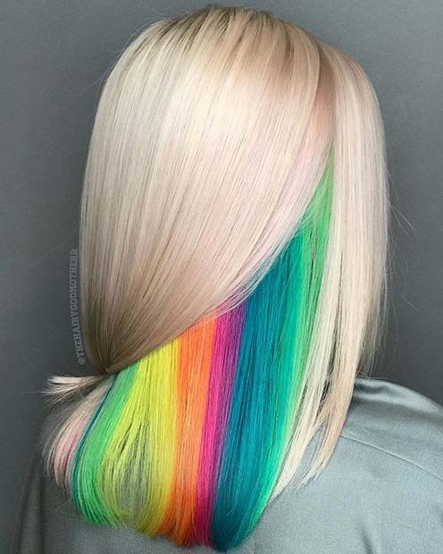Hidden Rainbow Hair Color Idea