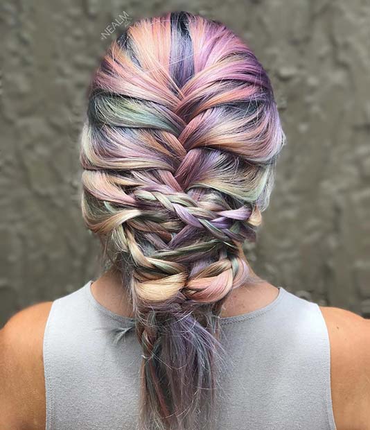 Light Pastel Unicorn Hair Color Idea