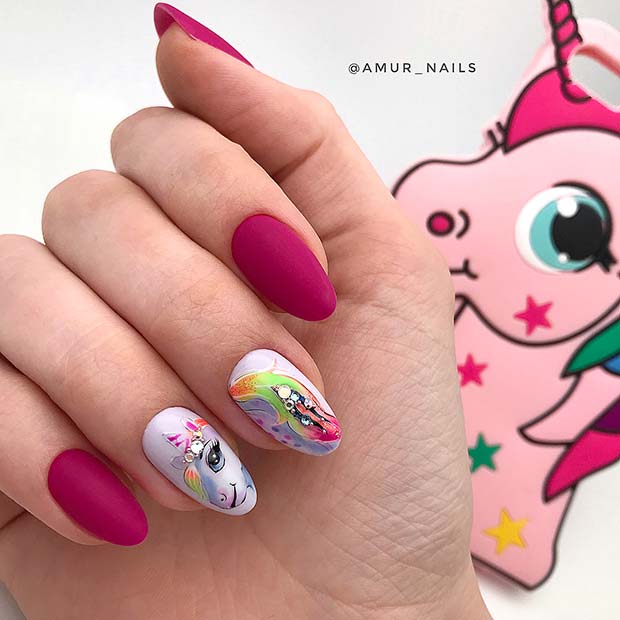 My Little Pony Unicorn Inspired Nails