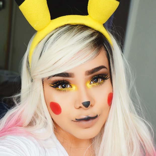 Pretty Pikachu Halloween Makeup