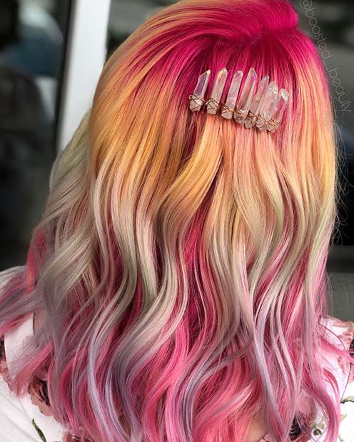 Pink Princess Unicorn Hair Color Idea