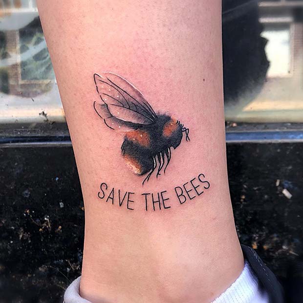Save the Bees Tattoo Design