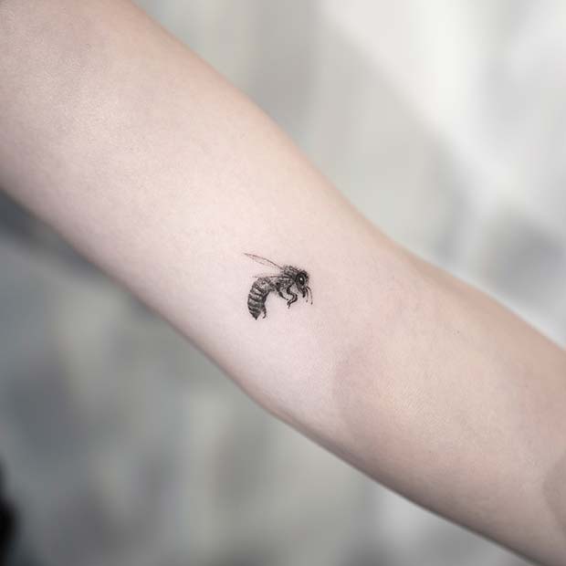 Small Bee Tattoo Idea