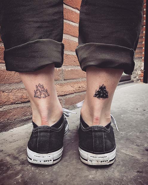 Cool, Two Triangle Ankle Tattoos