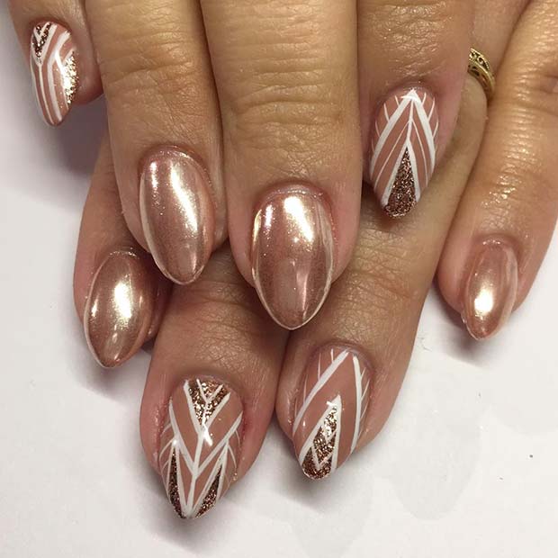 Trendy Rose Gold Nails