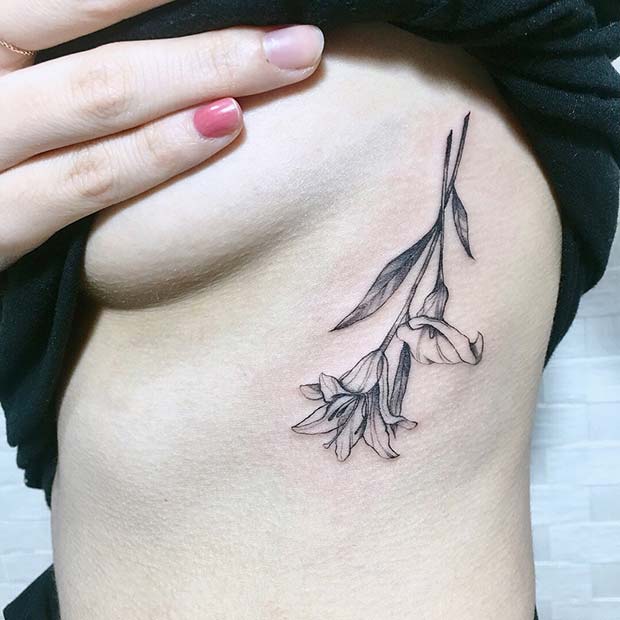 Two Lilies Flower Tattoo Idea 