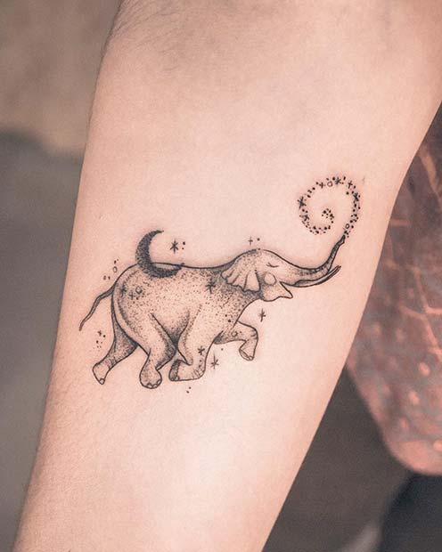 Adorable Elephant Tattoo 