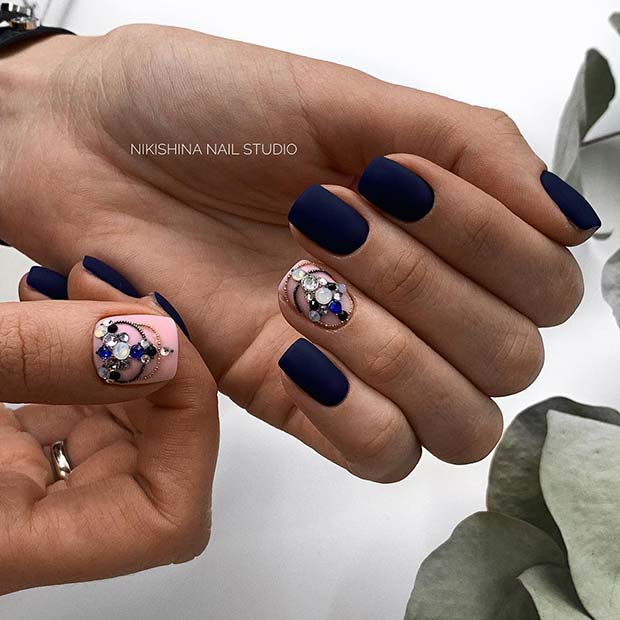 Beautiful, Matte Blue Acrylic Nails