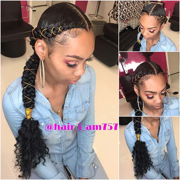 Butterfly Braids with Curly Hair