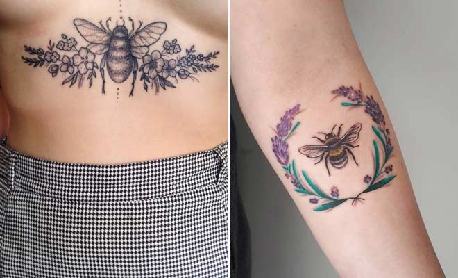 Cute Bumble Bee Tattoo Ideas for Girls