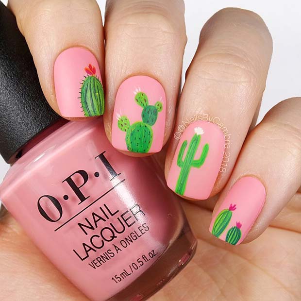 Cute Cactus Nails