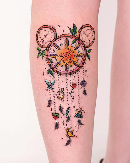 Cute, Disney Inspired Dream Catcher Tattoo