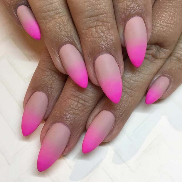 Nude to Pink, Matte Ombre Nails