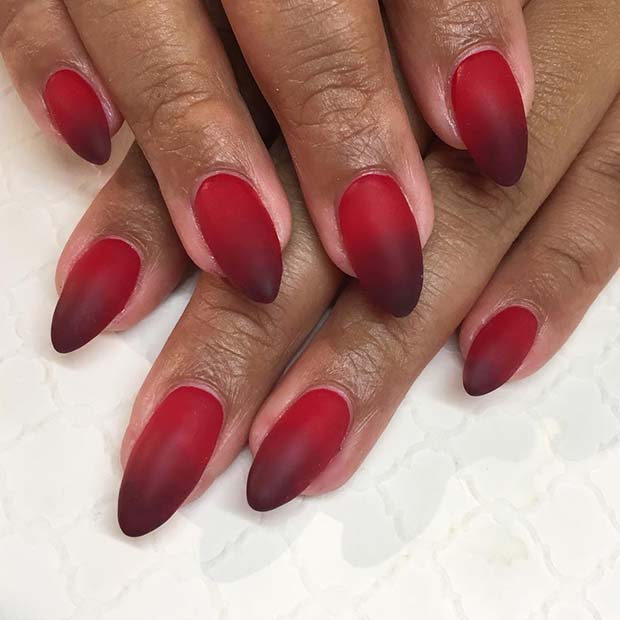 Red Matte Ombre Nails