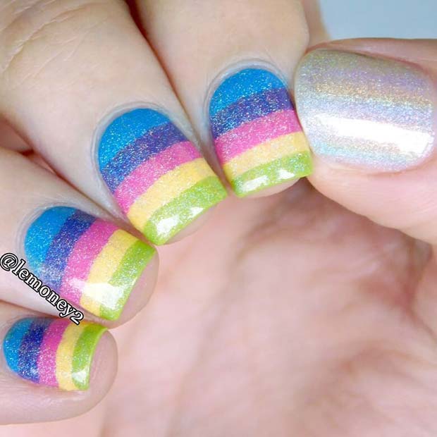 Cute Rainbow Nails 