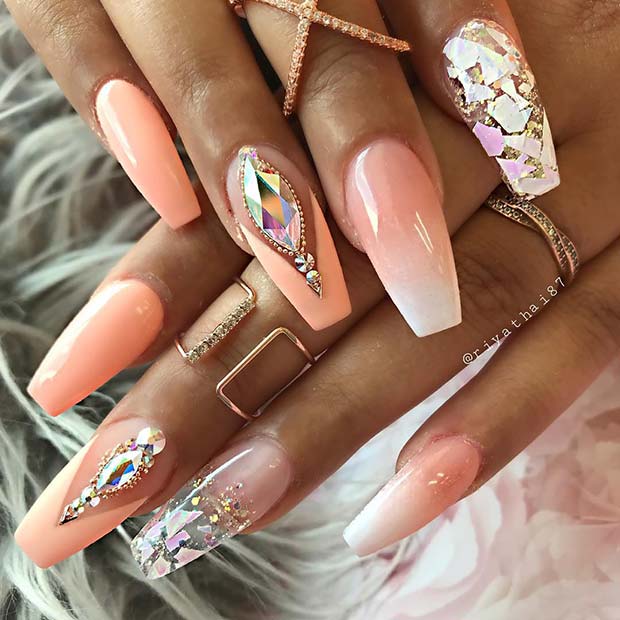 Statement Ombre Coffin Nails