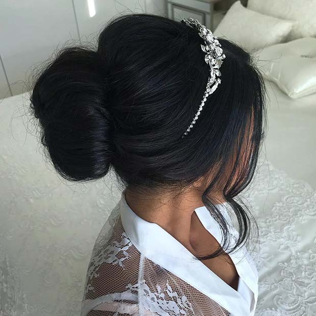 Elegant Wedding Bun + Tiara