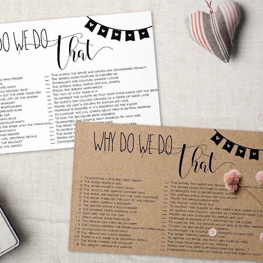 Fun Bridal 'Why Do We Do That' Game