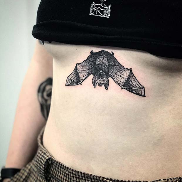 Bat Sternum Tattoo