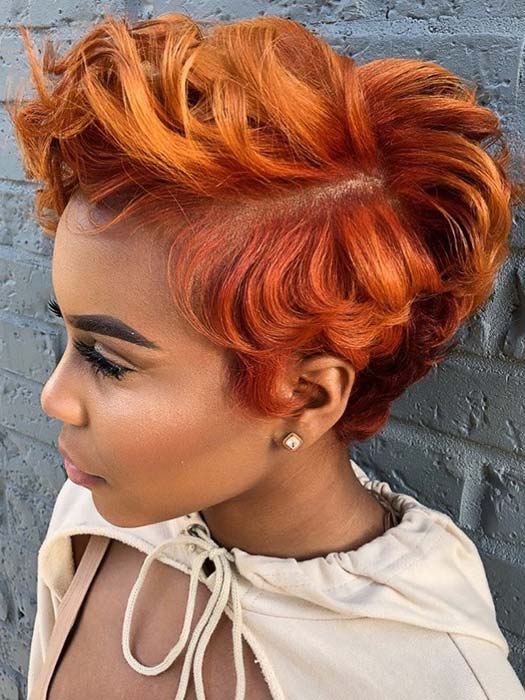 Fiery Orange Short Hair Idea