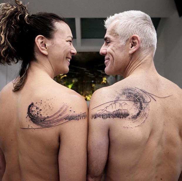 Unique Half Tattoos for Couples 