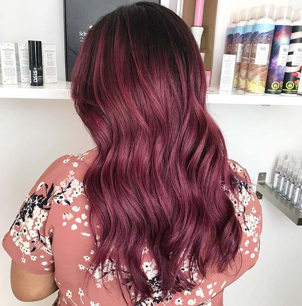 Light Burgundy Hair Color Idea