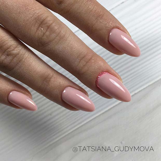 Pink Nails with Subtle Glitter