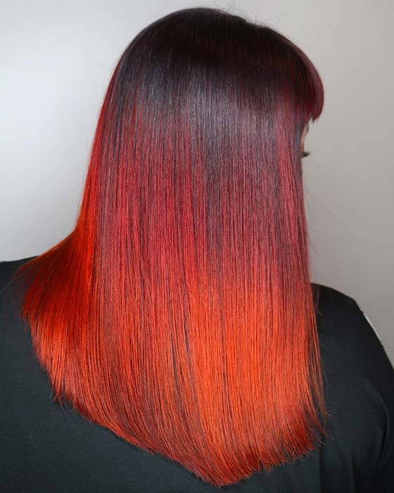 Warm Red and Black Hair
