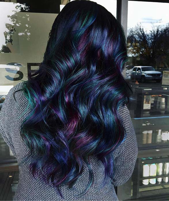 Black, Blue and Purple Hair 