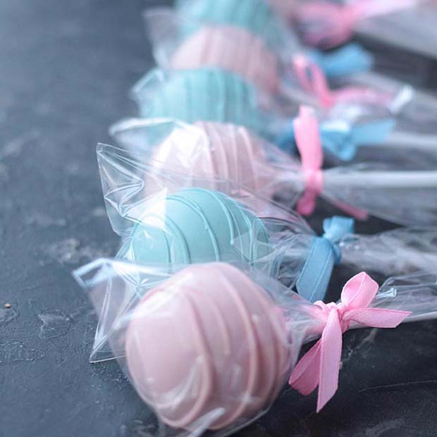 Blue and Pink Cake Pops