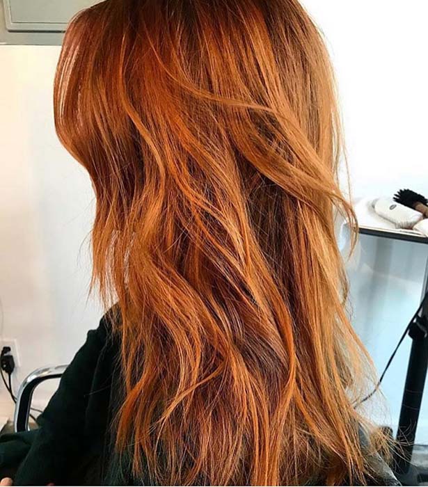 Coppery Layered Hair