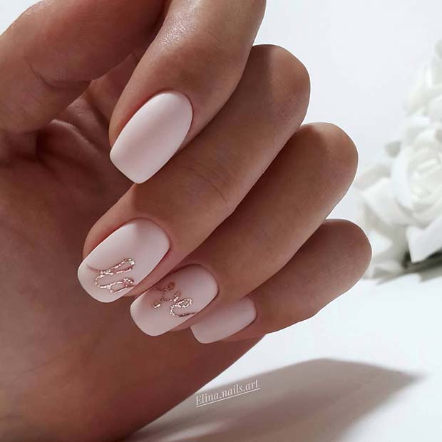 Elegant, Matte Love Nails for Brides