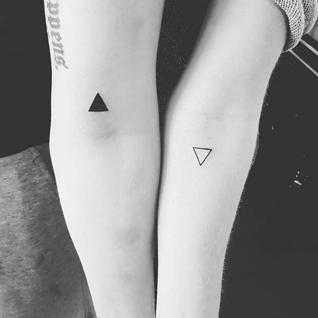 Geometric Brother and Sister Tattoos